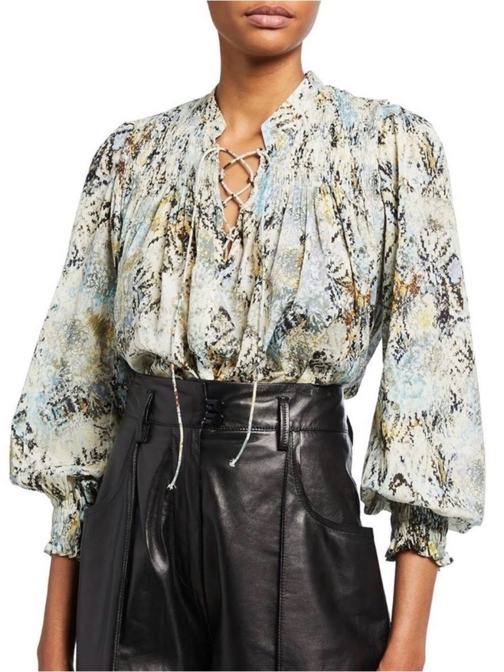 IRO Calli Abstract Print Shirt Blouse Size 8